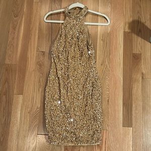 Sparkly Gold/ Nude Special Occasion Dress